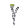 925 Sterling Silver Bujukan and Peridot Bypass Ring