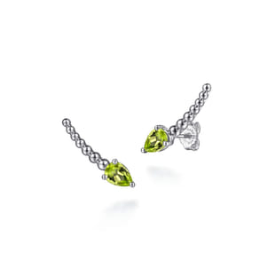 925 Sterling Silver Bujukan and Peridot Ear Climber Earrings