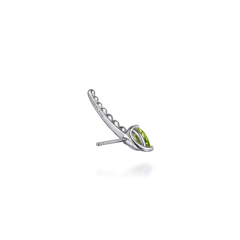 925 Sterling Silver Bujukan and Peridot Ear Climber Earrings - Shot 2