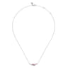 925 Sterling Silver Bujukan and Pink Tourmaline Bypass Bar Necklace