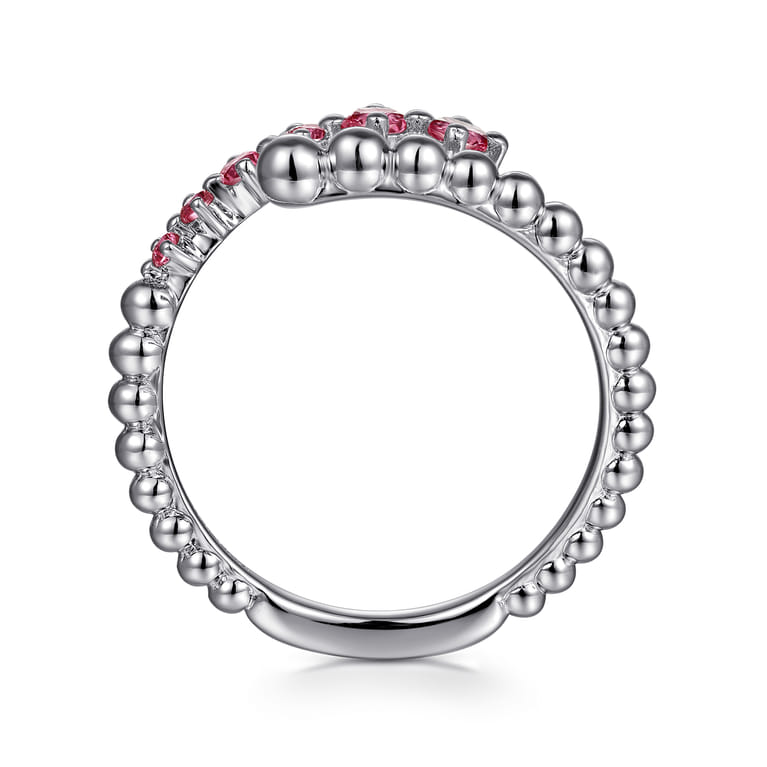 925 Sterling Silver Bujukan and Pink Tourmaline Bypass Ring - Shot 2