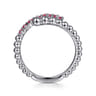 925 Sterling Silver Bujukan and Pink Tourmaline Bypass Ring