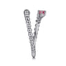 925 Sterling Silver Bujukan and Pink Tourmaline Bypass Ring