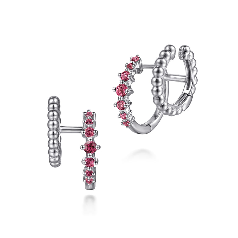 925 Sterling Silver Bujukan and Pink Tourmaline Stuggies Earrings - Shot 1