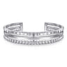 925 Sterling Silver Bujukan and Pyramid Triple Row Bangle