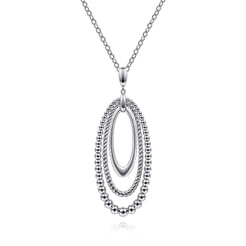 925 Sterling Silver Bujukan and Rope Circle Pendant Necklace