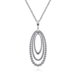 925 Sterling Silver Bujukan and Rope Circle Pendant Necklace