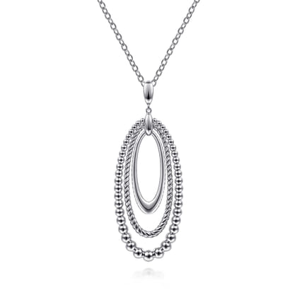 925 Sterling Silver Bujukan and Rope Circle Pendant Necklace