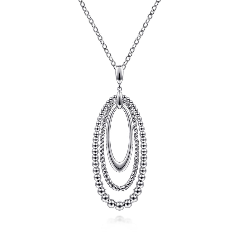 925 Sterling Silver Bujukan and Rope Circle Pendant Necklace - Shot 1