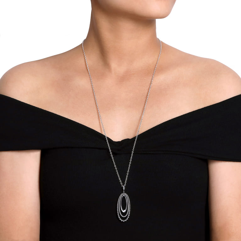 925 Sterling Silver Bujukan and Rope Circle Pendant Necklace - Shot 3