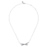 925 Sterling Silver Bujukan and White Sapphire Cris Cross Bar Necklace