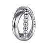 925 Sterling Silver Bujukan and White Sapphire Cris Cross Ladies Ring