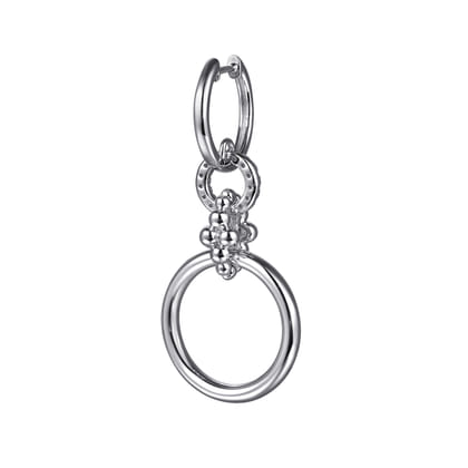 925 Sterling Silver Bujukan and White Sapphire Drop Link Earrings