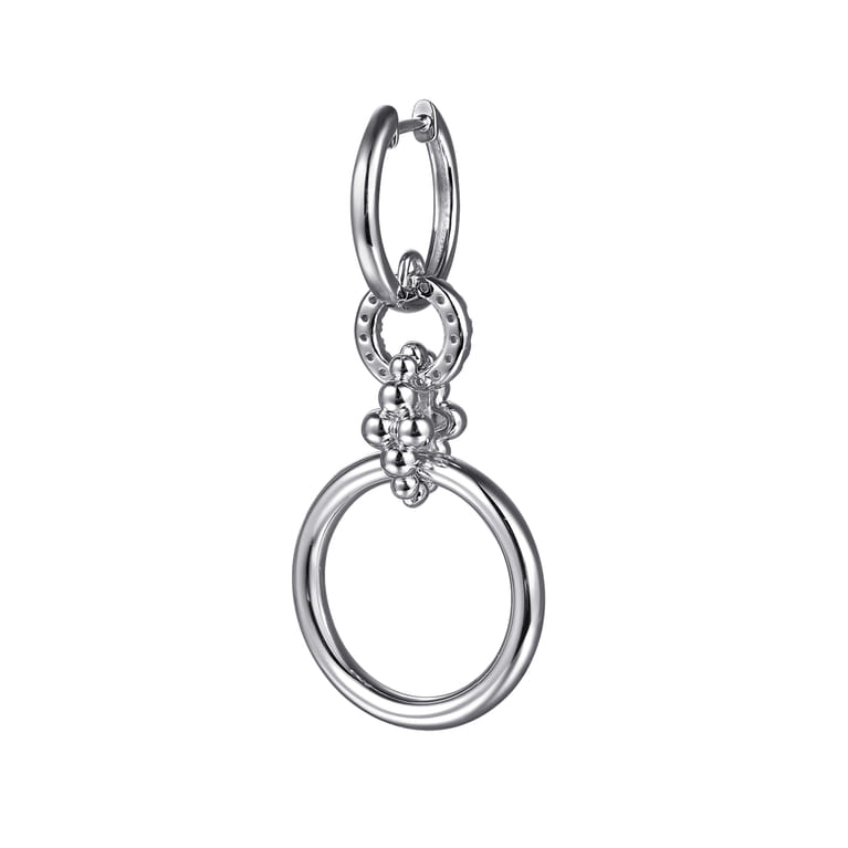 925 Sterling Silver Bujukan and White Sapphire Drop Link Earrings - Shot 3