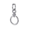 925 Sterling Silver Bujukan and White Sapphire Drop Link Earrings