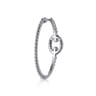 925 Sterling Silver Bujukan and White Sapphire Hoop Earrings