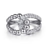 925 Sterling Silver Bujukan and White Sapphire Interlocking Ladies Ring