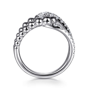 925 Sterling Silver Bujukan and White Sapphire Interlocking Ladies Ring