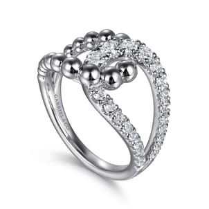 925 Sterling Silver Bujukan and White Sapphire Interlocking Ladies Ring