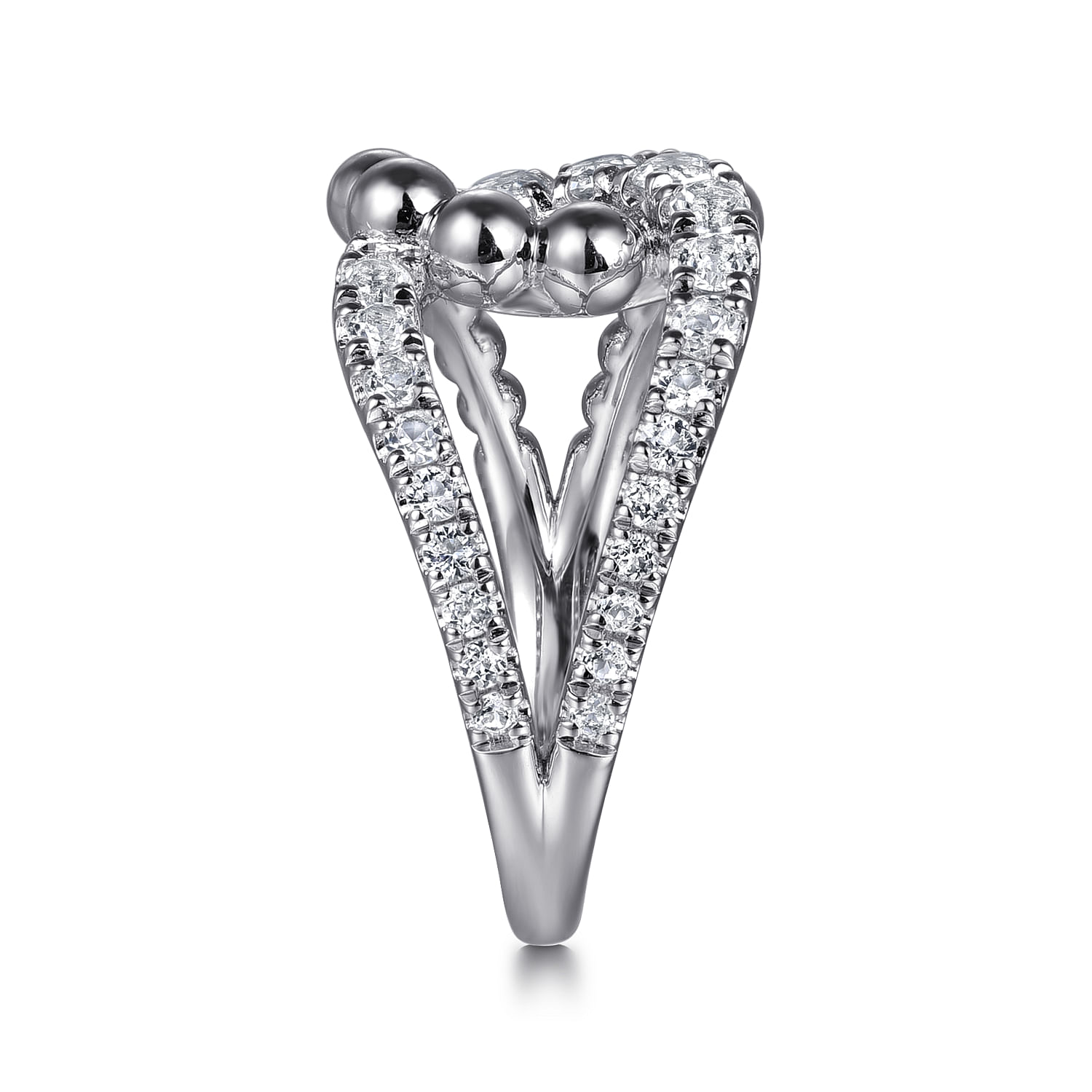 925 Sterling Silver Bujukan and White Sapphire Interlocking Ladies Ring