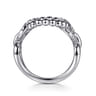 925 Sterling Silver Bujukan and White Sapphire Interlocking Link Ring