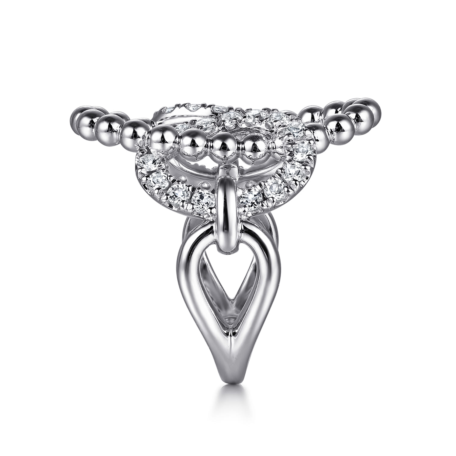 925 Sterling Silver Bujukan and White Sapphire Interlocking Link Ring - Shot 4