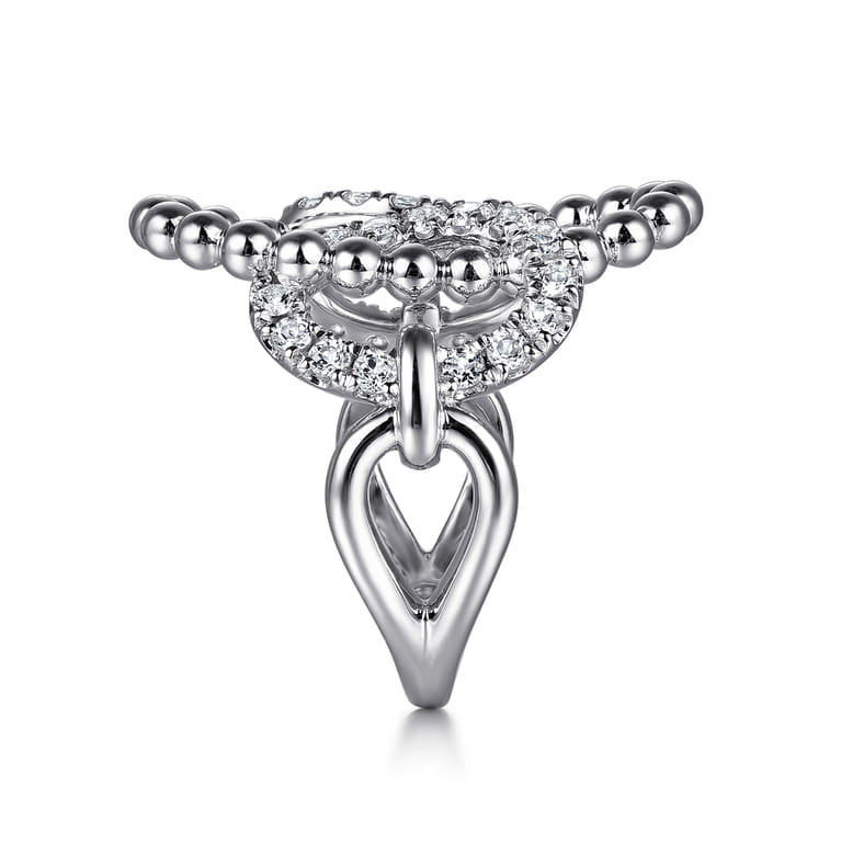 925 Sterling Silver Bujukan and White Sapphire Interlocking Link Ring - Shot 4