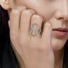 925 Sterling Silver Bujukan and White Sapphire Interlocking Link Ring