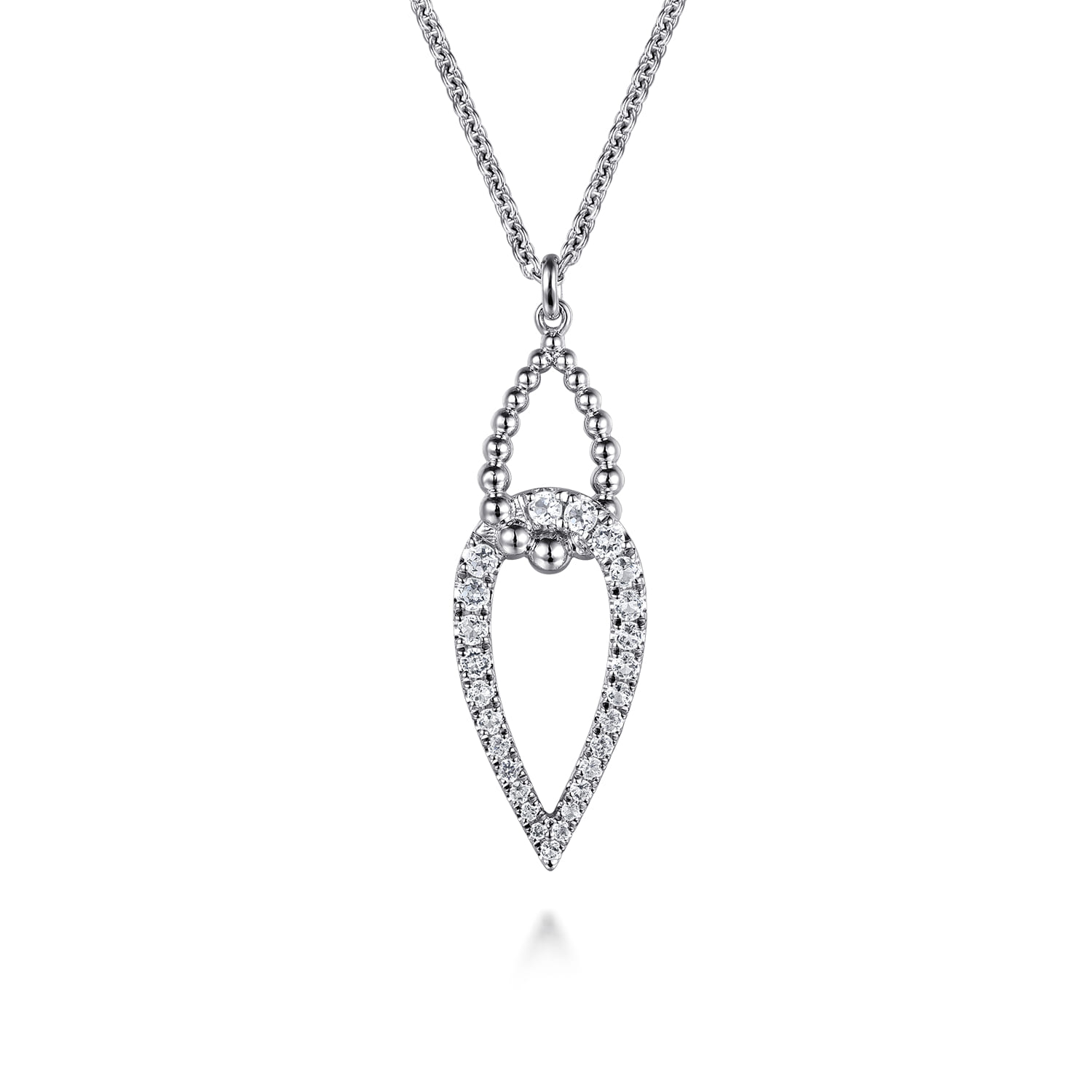 925 Sterling Silver Bujukan and White Sapphire Interlocking Pendant Necklace - Shot 1
