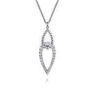 925 Sterling Silver Bujukan and White Sapphire Interlocking Pendant Necklace