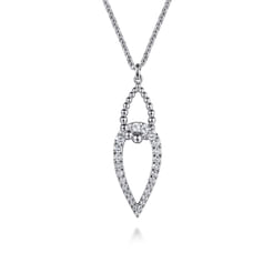 925 Sterling Silver Bujukan and White Sapphire Interlocking Pendant Necklace