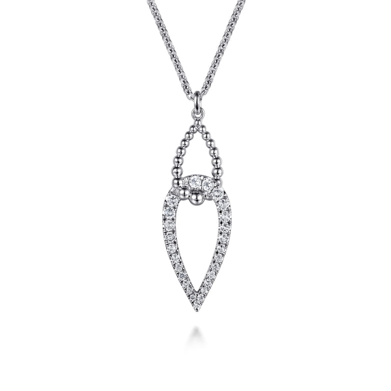 925 Sterling Silver Bujukan and White Sapphire Interlocking Pendant Necklace - Shot 1