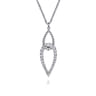925 Sterling Silver Bujukan and White Sapphire Interlocking Pendant Necklace