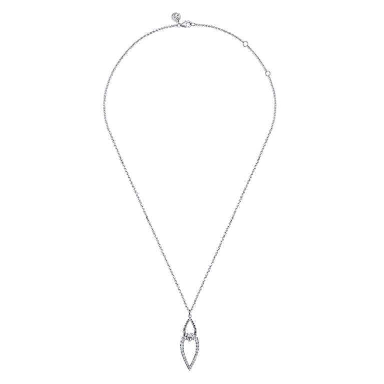925 Sterling Silver Bujukan and White Sapphire Interlocking Pendant Necklace - Shot 2