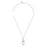 925 Sterling Silver Bujukan and White Sapphire Interlocking Pendant Necklace