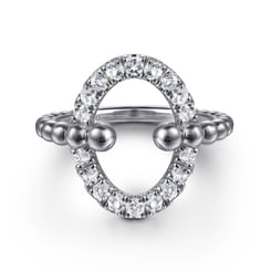 925 Sterling Silver Bujukan and White Sapphire Ladies Ring