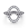 925 Sterling Silver Bujukan and White Sapphire Ladies Ring