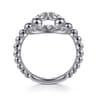 925 Sterling Silver Bujukan and White Sapphire Ladies Ring