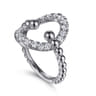 925 Sterling Silver Bujukan and White Sapphire Ladies Ring