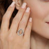 925 Sterling Silver Bujukan and White Sapphire Ladies Ring