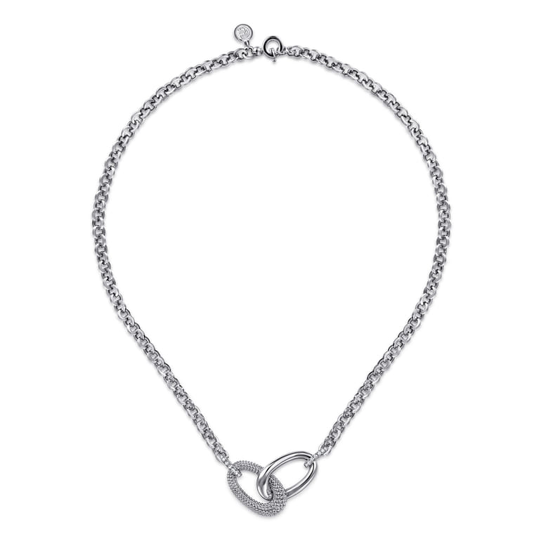 925 Sterling Silver Bujukan and White Sapphire Link Chain Necklace - Shot 2