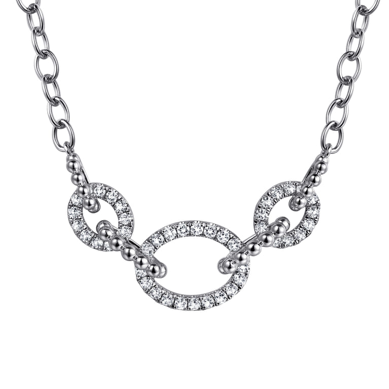 925 Sterling Silver Bujukan and White Sapphire Link Chain Necklace - Shot 1