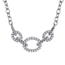 925 Sterling Silver Bujukan and White Sapphire Link Chain Necklace