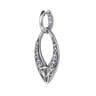 925 Sterling Silver Bujukan and White Sapphire Marquise Huggie Drop Earrings