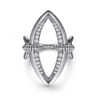 925 Sterling Silver Bujukan and White Sapphire Marquise Ladies Ring
