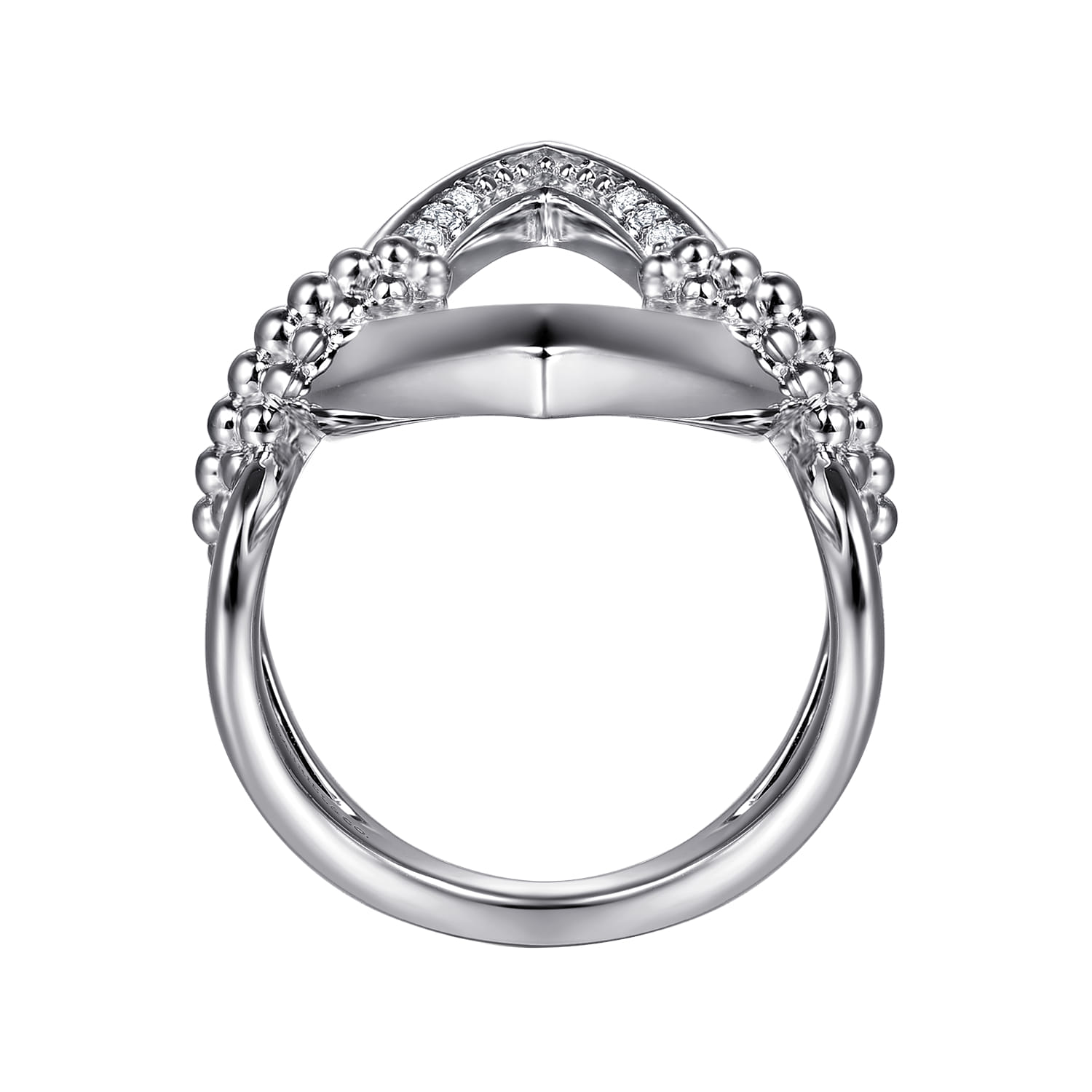 925 Sterling Silver Bujukan and White Sapphire Marquise Ladies Ring - Shot 2