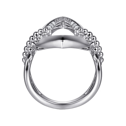 925 Sterling Silver Bujukan and White Sapphire Marquise Ladies Ring