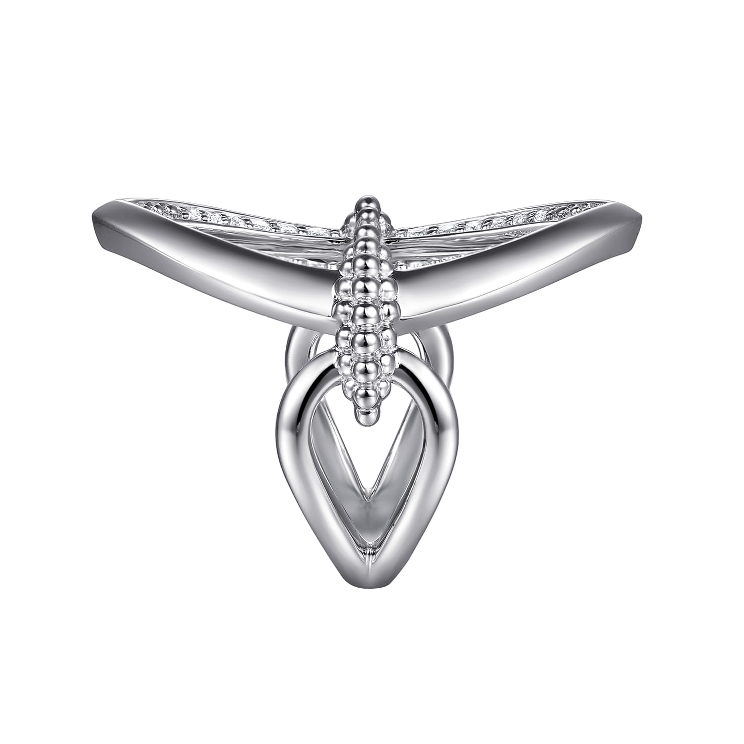 925 Sterling Silver Bujukan and White Sapphire Marquise Ladies Ring - Shot 4