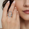 925 Sterling Silver Bujukan and White Sapphire Marquise Ladies Ring
