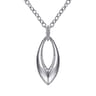 925 Sterling Silver Bujukan and White Sapphire Marquise Pendant Necklace
